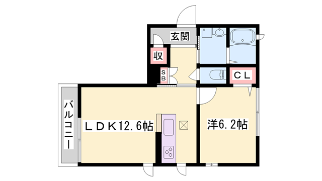 セントリビエ下滝野 C棟の物件間取画像