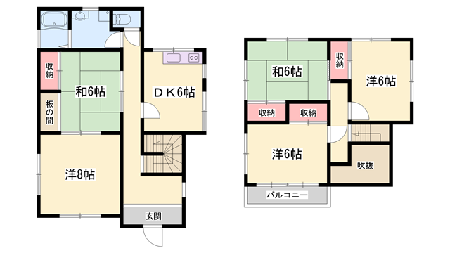 植田貸家の物件間取画像