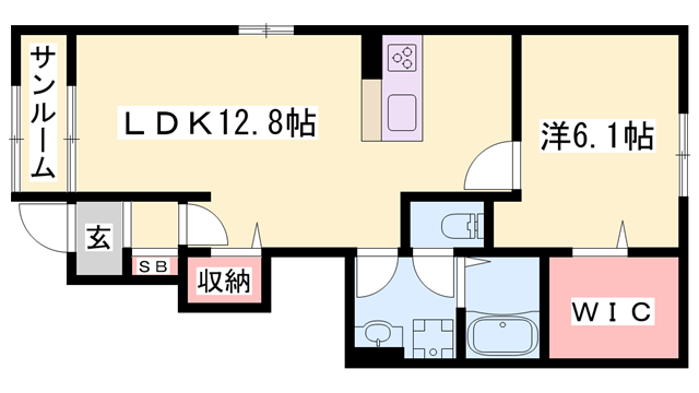 パインヌーボー西脇Ⅱの物件間取画像