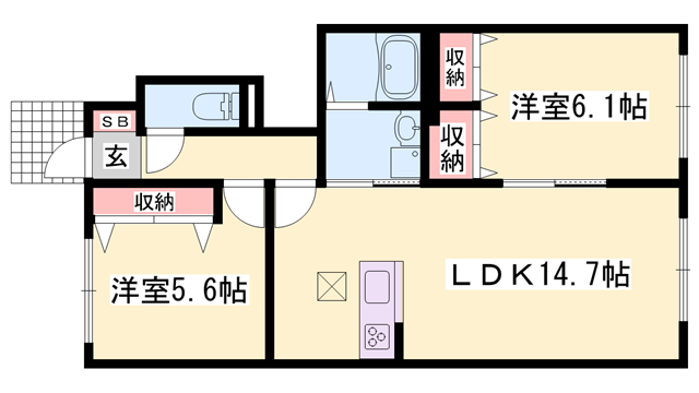 メゾン福渡 A棟の物件間取画像