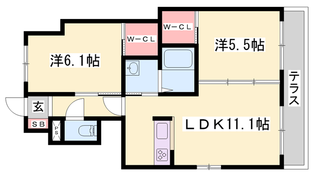 パティオ玉手の物件間取画像