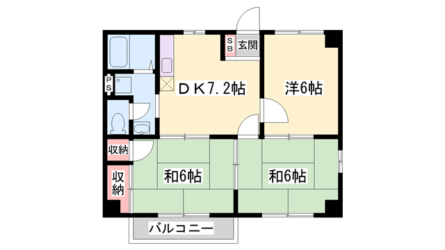 アメニティー白浜Aの物件間取画像