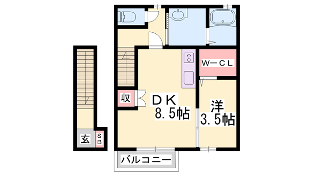 ヴィラ広畑の物件間取画像