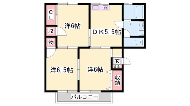 シャトルSK B棟の物件間取画像