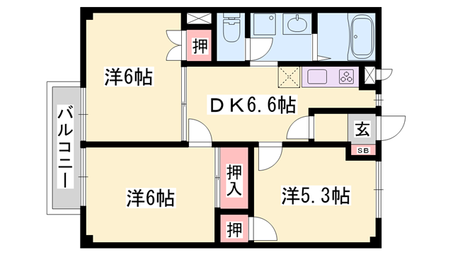 エクセル北門の物件間取画像
