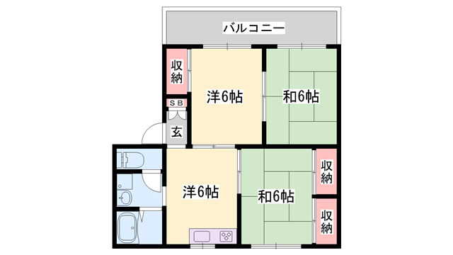 コーポサンライズBの物件間取画像