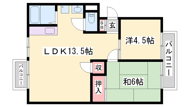 ハイツボヌールの物件間取画像