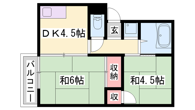 高丘ハイツの物件間取画像