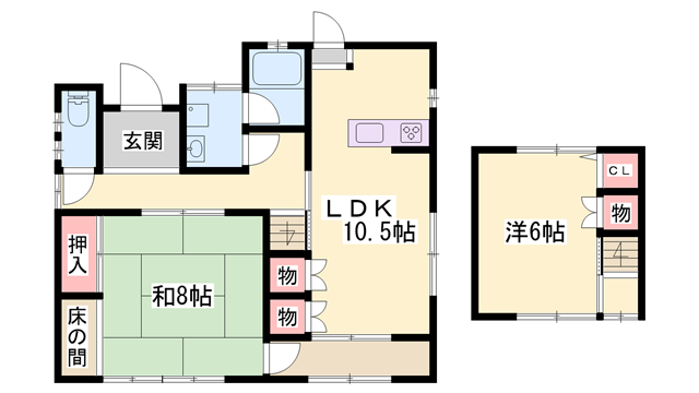 新在家中の町貸家の物件間取画像