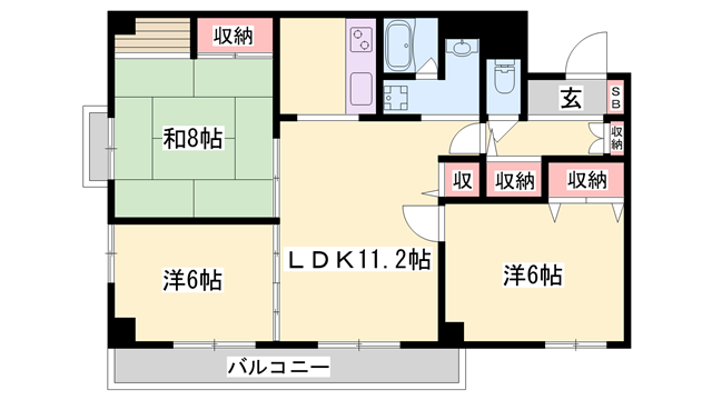 サンハイツ白鷺の物件間取画像