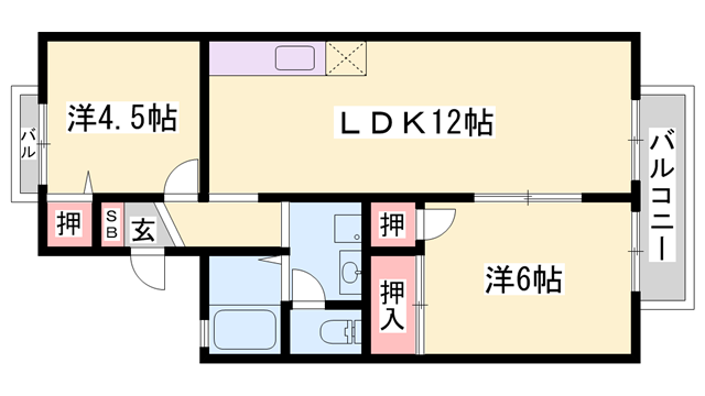 ハートランドB棟の物件間取画像