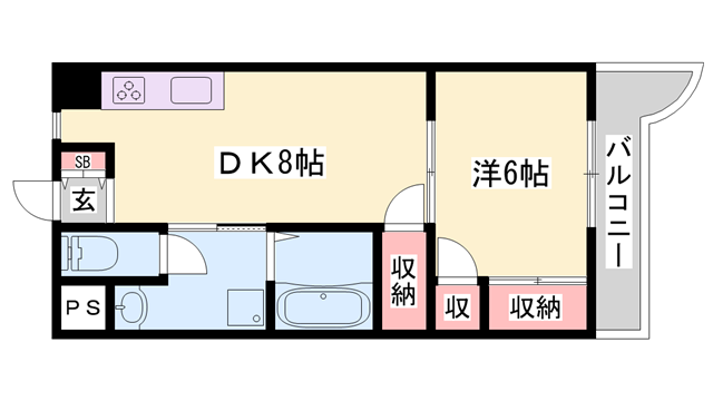 播磨高岡駅 徒歩18分 5階の物件間取画像