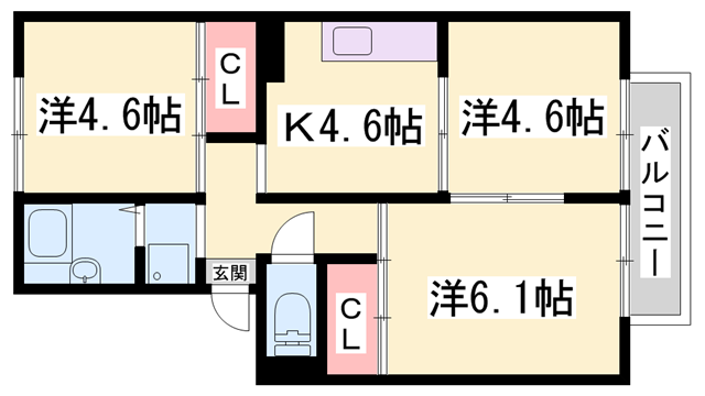 御立ハイツの物件間取画像
