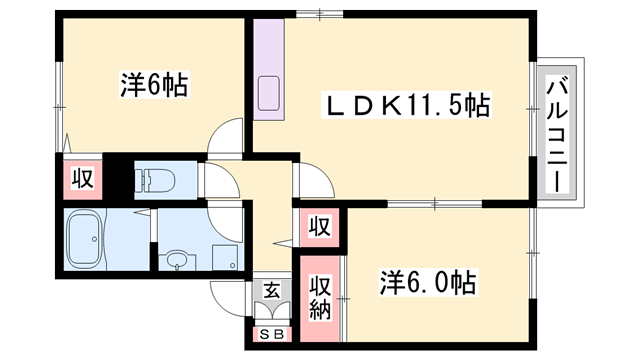 セジュールKの物件間取画像