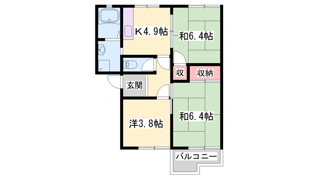 コーポ向陽台　A棟の物件間取画像