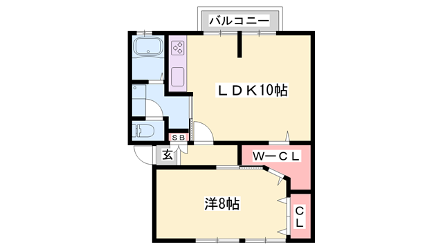 クラウディア思案橋A棟の物件間取画像