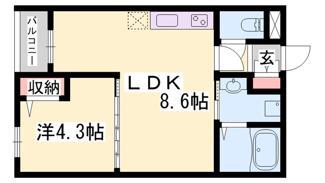 ALMO姫路駅前の物件間取画像