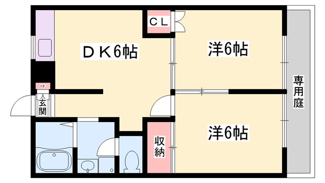 フラッツ東今宿Wの物件間取画像