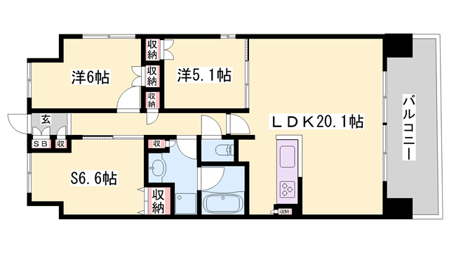 ウエリス姫路の物件間取画像