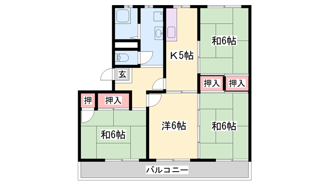 西夢前台ハイツの物件間取画像
