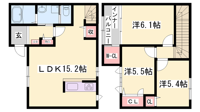 キャトルセゾンの物件間取画像