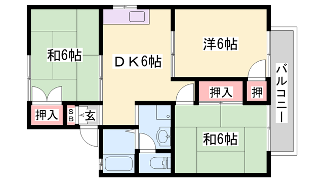 ハイツ梅ヶ枝の物件間取画像