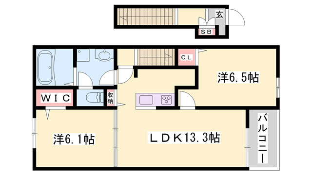 サンセールⅧBの物件間取画像