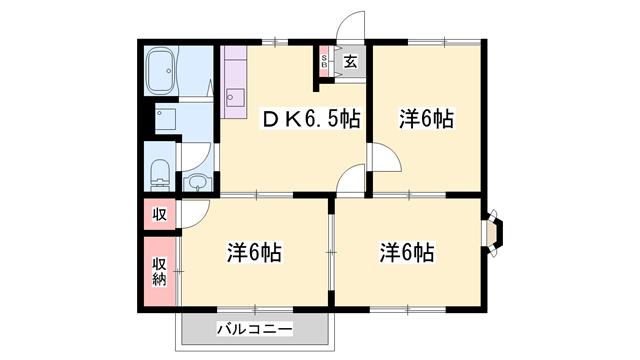 リバティー田寺の物件間取画像