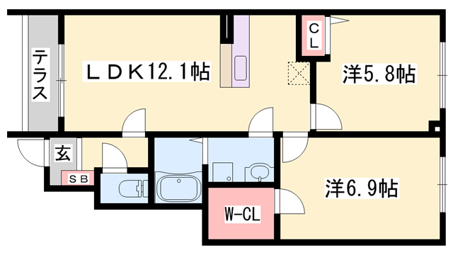 メゾンタカモト二番館の物件間取画像