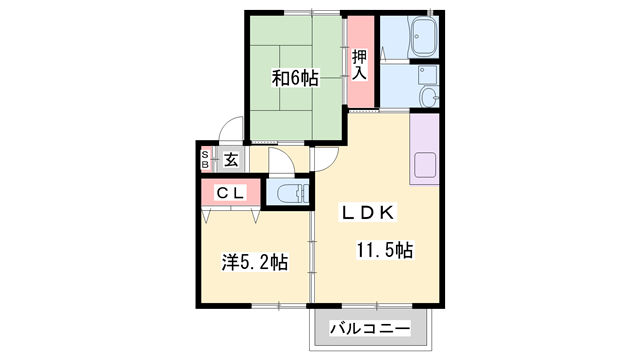 グランパルク元沖の物件間取画像