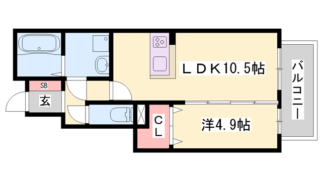 サンサージュ北条の物件間取画像