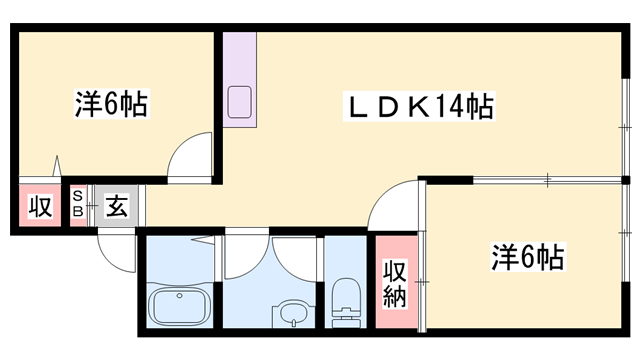 ブルースカイ山本Ⅲの物件間取画像