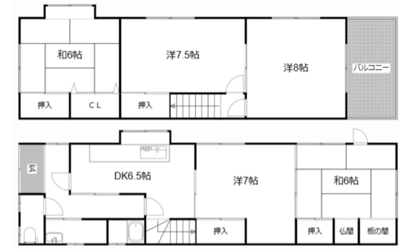 的形戸建ての物件間取画像