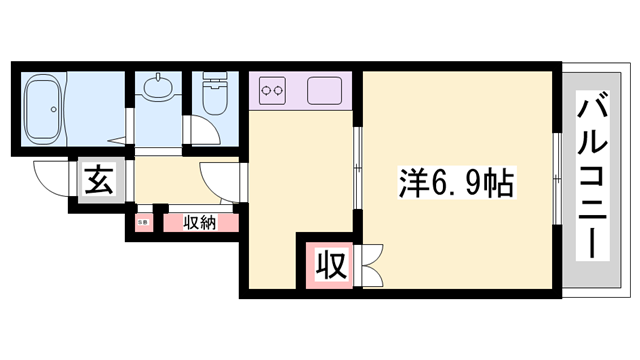 ピース北河原町A棟の物件間取画像