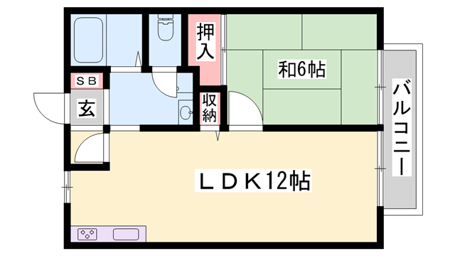 サンライフ森の西Bの物件間取画像