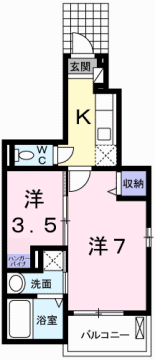 セシール カツハラBの物件間取画像
