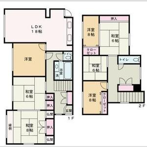 香寺町(森田)貸家の物件間取画像