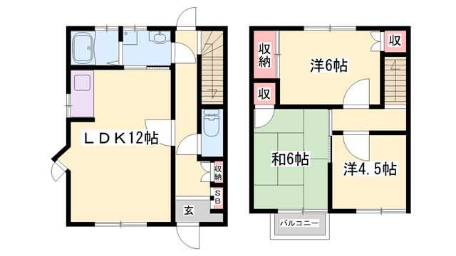 田寺メゾネット A棟の物件間取画像
