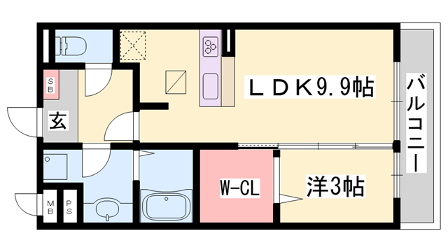セジュール町坪の物件間取画像