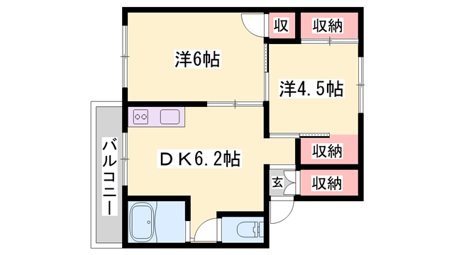 ヴィラナリー加東第2の物件間取画像