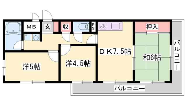ロイヤルコーポ姫路の物件間取画像