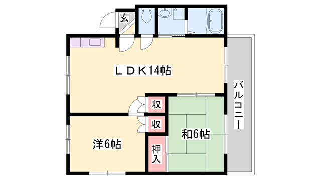 ヒルスクウェア辻川山 B棟の物件間取画像