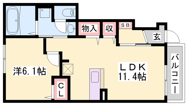 メイベリーナⅢの物件間取画像