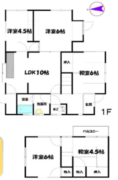 白鳥台貸家の物件間取画像