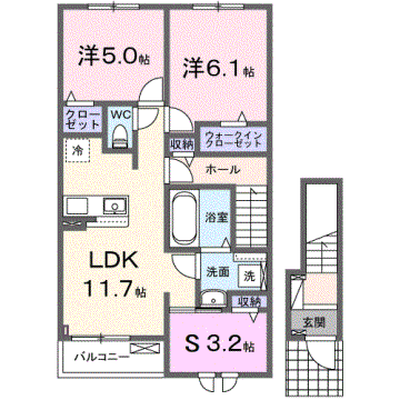 サンセールIX　Aの物件間取画像