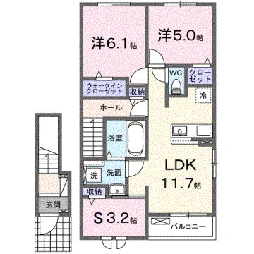 サンセールIX　Aの物件間取画像