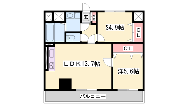 MISTRAL北条口Ⅱの物件間取画像