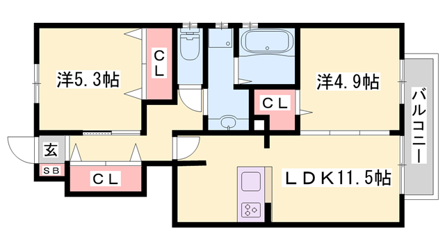 ローヤルヴィラ勝原の物件間取画像