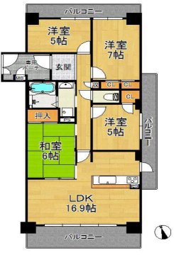 ロワイヤル神屋町の物件間取画像