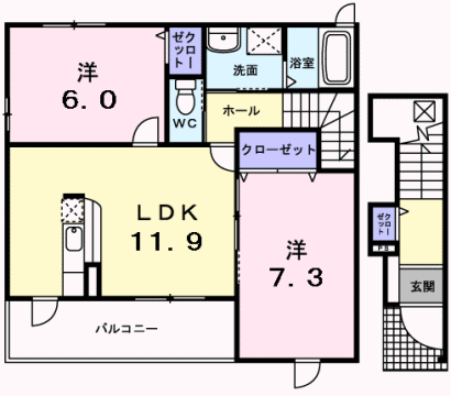 メゾンミッテ２番館の物件間取画像